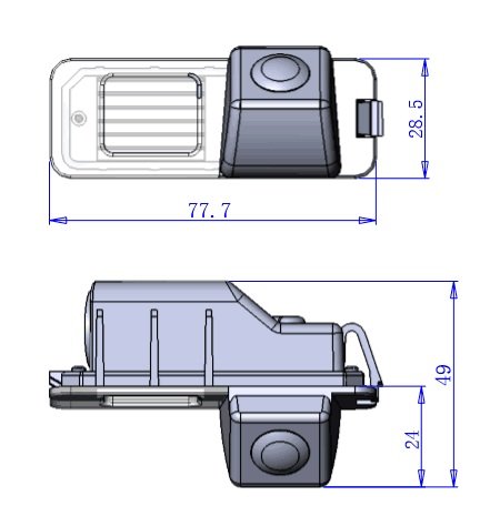 iParaAiluRy Cámara de Vista Trasera HD Cámara Reversa de Reserva para el VW Golf 6 CC 2010/2011/2012, Porsche Cayenne VW Magotan POLO hatchback 2011/2012/2013, VW Beetle 2012/2013/2014, VW Bora 2012/2013, VW Jetta 2012, Skoda Yeti 2014