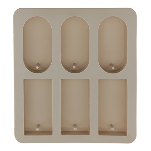 IPOTCH Molde De Silicona DIY Que Hace El Jabón De La Aromaterapia De La Cera 6 Cavidades - D
