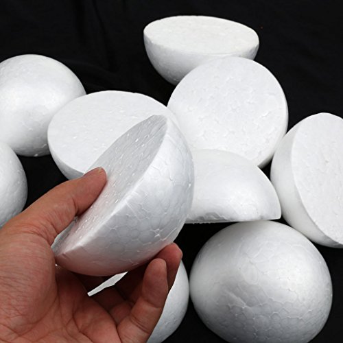IPOTCH Paquete De 10, 10 Cm De Modelado De Poliestireno, Espuma De Poliestireno, Bola De Espuma Semi Sólida, Artesanía Blanca, Bolas De Decoración De Arte Pa