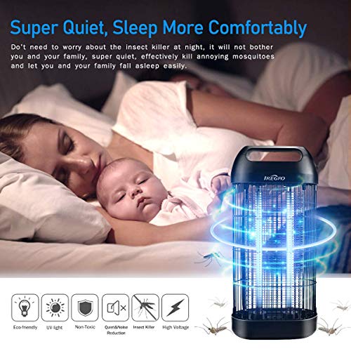 IREGRO Lámpara Antimosquitos UV Mata MosquitosElectrico Mosquitos Mosquitos Killer Interior Enchufe con 12 Vatios para Cocina Sala de Estar, Dormitorio Interior y habitación Infantil （Small）