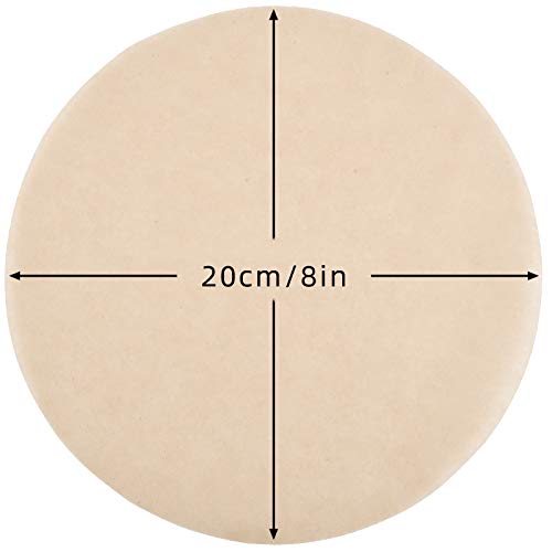 Irich 100 Piezas Papel Pergamino Redondo, 20CM Papel de Horno Antiadherente Papel Sulfurizado para Cocinar Barbacoa Aire Libre