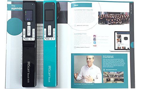 IRIS IRIScan Book 5 WIFI - Escáner portátil libros y revistas, batería, 1200 ppp, WIFI, USB, Pantalla a color, JPG/PDF/PDF convierte texto a voz, Negro