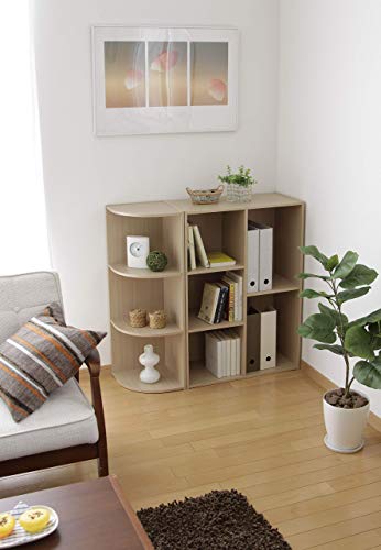 Iris Ohyama Corner Bookcase CX-3C Estante de Esquina 3 repisas/Almacenamiento Independiente de Madera CX-3C-Roble Claro, 29 x 29 x 87.2 cm, MDF, Beige, 3 nichos