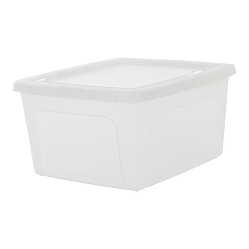Iris Ohyama, lote de 3 cajas de almacenamiento con tapa Modular Clear Box MCB 18 Plástico, transparente, 18 L, 39,5 x 34 x 19.9 cm, 18L, 3