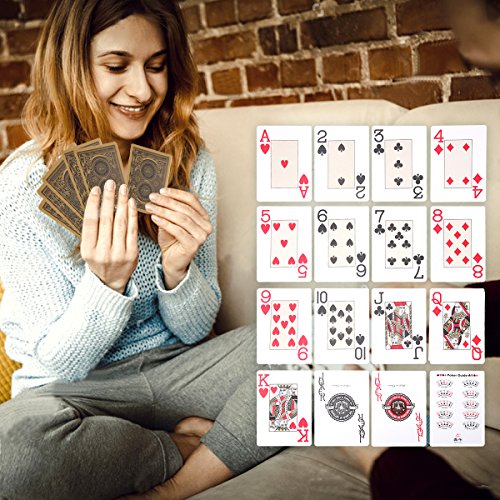 IRON JIA'S Cartas de póquer PVC Plástico Naipes Oro Banquero Poker Texas Hold'em Poker Impermeable Gambing Partes De Póquer