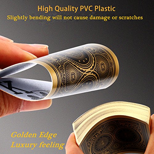 IRON JIA'S Cartas de póquer PVC Plástico Naipes Oro Banquero Poker Texas Hold'em Poker Impermeable Gambing Partes De Póquer