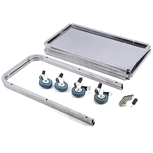Iskip 3 Pisos Camarera, Acero Inoxidable Catering Camarera Carrito Cocina Carro 300 kg Soporta estantes. 85 x 45 x 90 cm para Cocina, hoteles, restaurantes y Cuidado Las Casas