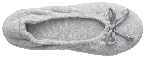 Isotoner Signature Terry Ballet Zapatilla plana con lazo de satén para mujer