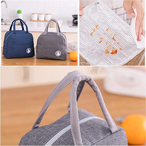 iSuperb Bolsa Térmica Comida Bolsas de Almuerzo Caja Porta con Aislamiento Bolso de Mano Impermeable Fiambrera Isotermica Aislado Térmico Organizador para Niñas y Niños (Gris Oso)