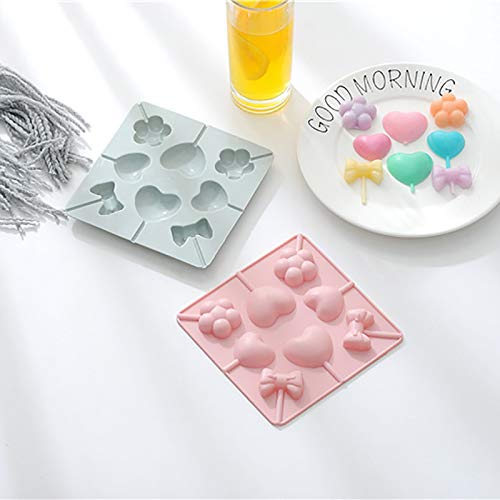 iTemer 1 unidades creativas de San Valentín serie amor piruleta forma de silicona molde de pastel de silicona fondant molde Azul 15cm * 15.1cm * 1.5cm