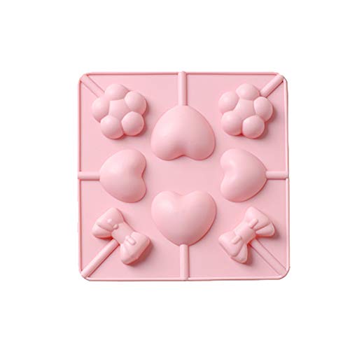 iTemer 1 unidades creativas de San Valentín serie amor piruleta forma de silicona molde de pastel de silicona fondant molde Rosa 15cm * 15.1cm * 1.5cm