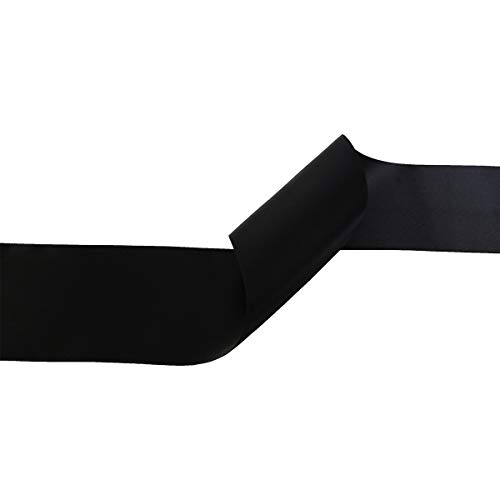 ITISparkle - Cinta de satén de doble cara (75 mm de ancho, 4,5 metros (carrete completo) de calidad premium, ideal para manualidades, envolver regalos, floristería, color negro