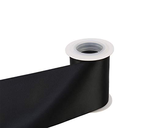 ITISparkle - Cinta de satén de doble cara (75 mm de ancho, 4,5 metros (carrete completo) de calidad premium, ideal para manualidades, envolver regalos, floristería, color negro