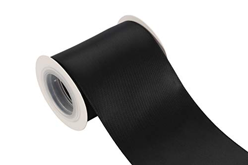 ITISparkle - Cinta de satén de doble cara (75 mm de ancho, 4,5 metros (carrete completo) de calidad premium, ideal para manualidades, envolver regalos, floristería, color negro