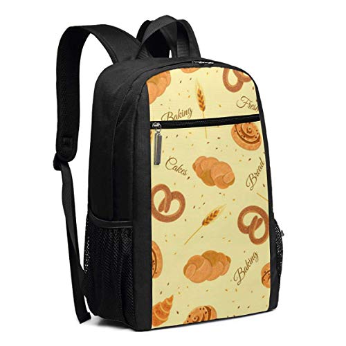 IUBBKI Panadería Pan Patrón Mochilas Informales Moda Mochilas Multiusos Populares Mochilas para portátiles de Negocios de Alta Capacidad Mochilas para Senderismo