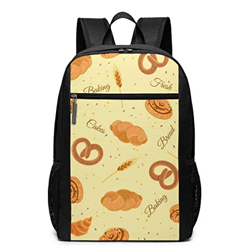 IUBBKI Panadería Pan Patrón Mochilas Informales Moda Mochilas Multiusos Populares Mochilas para portátiles de Negocios de Alta Capacidad Mochilas para Senderismo
