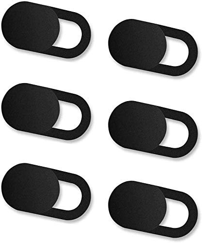 ivoler [6 Unidades] Cubierta Webcam, Webcam Cover Slider Diseño Ultra Fino Camera Cover Tapa Webcam para Todo Tipo de Ordenadores Portátiles, Tabletas y Móviles Inteligentes - (Negro)