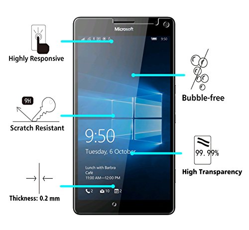 ivoler Protector de Pantalla para Microsoft Lumia 950XL / Microsoft Lumia 950 XL, Cristal Vidrio Templado Premium