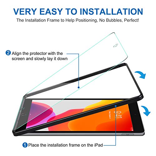 IVSO Protector de Pantalla para iPad 8/7 10.2, para iPad 10.2 2020/2019 Protector de Pantalla, Protector Pantalla para iPad 8ª Generación 2020/iPad 7ª Generación 2019 10.2 Pulgadas, 2 Pack