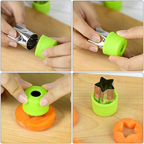 IWILCS Cortadores de sándwich para niños, Cortador de Galletas de Pan, Estrella Forma de Corazón y Cortador de Frutas Verduras, con Tenedor y Cepillo, para Regalo horneado para Fiestas(28pcs)
