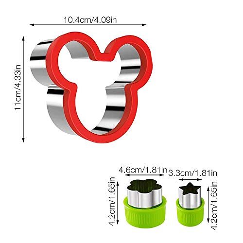 IWILCS Cortadores de sándwich para niños, Cortador de Galletas de Pan, Estrella Forma de Corazón y Cortador de Frutas Verduras, con Tenedor y Cepillo, para Regalo horneado para Fiestas(28pcs)