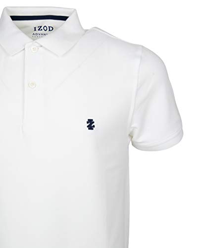 Izod Performance Pique Polo, Blanco (Bright White 116), L para Hombre