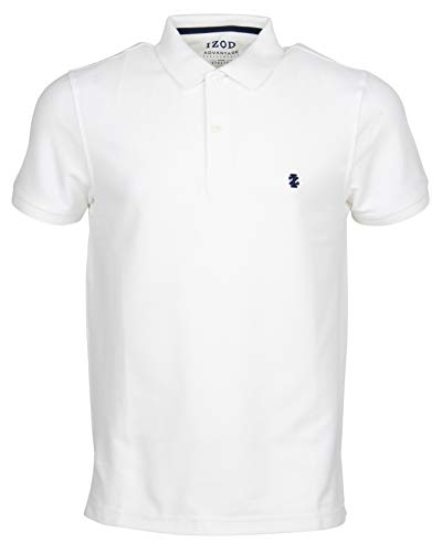 Izod Performance Pique Polo, Blanco (Bright White 116), L para Hombre