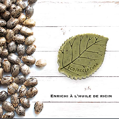 Jabón natural con aceite de ricino, aceite de oliva, aceite de coco, manteca de cacao y manteca de karité - Cuidado facial y corporal a base de principios activos naturales y extracto de flores