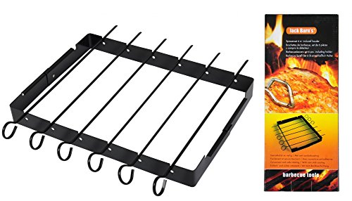Jack Barn's Grill-Spieße-Aufsatz 7tlg.set Soporte de Pinchos Brochetas Pescado BBQ Plato Giratorio Shashlik