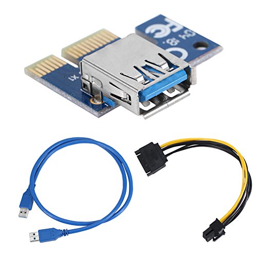 Jacqu - Cable alargador USB 3.0 PCI-E para Tarjeta de vídeo y Tarjeta Madre (Adaptador para minería Bitcoin de 60 cm)