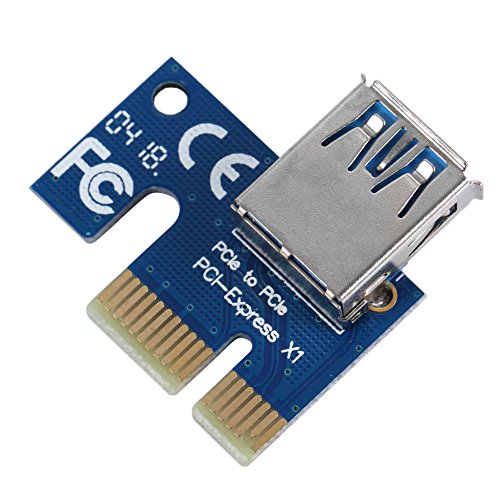 Jacqu - Cable alargador USB 3.0 PCI-E para Tarjeta de vídeo y Tarjeta Madre (Adaptador para minería Bitcoin de 60 cm)
