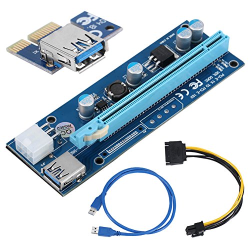 Jacqu - Cable alargador USB 3.0 PCI-E para Tarjeta de vídeo y Tarjeta Madre (Adaptador para minería Bitcoin de 60 cm)