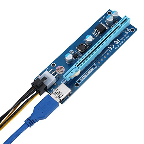 Jacqu - Cable alargador USB 3.0 PCI-E para Tarjeta de vídeo y Tarjeta Madre (Adaptador para minería Bitcoin de 60 cm)