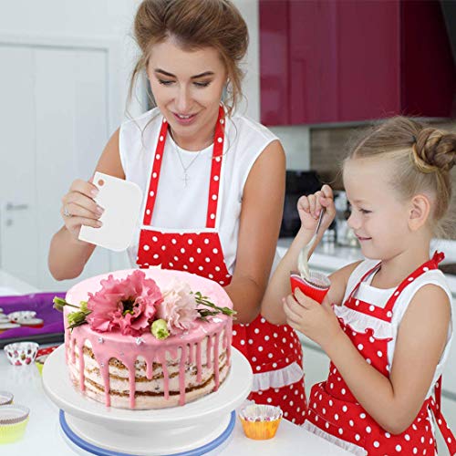 JAHEMU Rascador de Tartas Adjustable Cake Smoother Polisher con Cortador de Pasteles Raspador de Masa de Plástico Espatula Utensilios para modelar Pasteles 5 Piezas