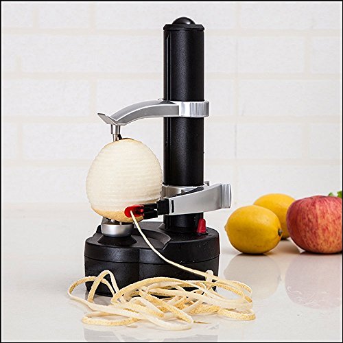 JAIN YA NA Pelador eléctrico de Fruta y verdura para Fruta y verdura Acero Inoxidable pelador rebanador Cortador (Negro)
