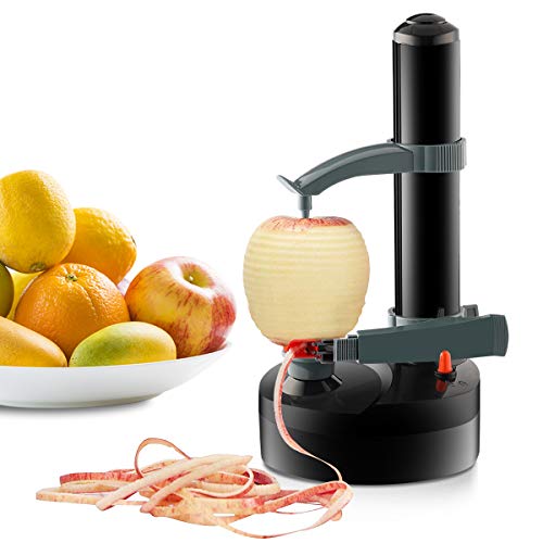 JAIN YA NA Pelador eléctrico de Fruta y verdura para Fruta y verdura Acero Inoxidable pelador rebanador Cortador (Negro)