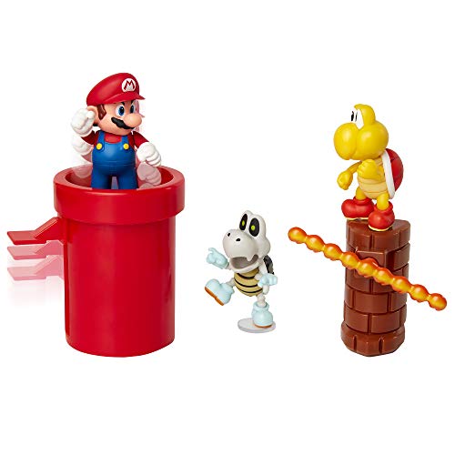 Jakks Pacific Super Mario-Set de Figuras Mundo Dungeon, Multicolor, 6 cm (85989)