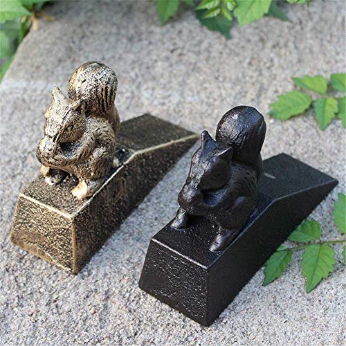 JALAL Animal de Hierro de jardín Puerta de Hierro Fundido Topes Succión de Puerta de Hierro Fundido Retro Decorativo a Prueba de Viento Marco de Puerta Creativo Casa Rural Terraza Ardilla