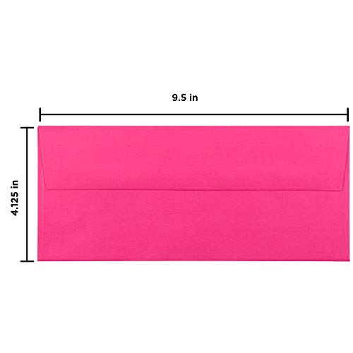 JAM PAPER #10 Sobres de Negocios - 104,8 x 241,3 mm - Rosa Ultra Fucsia - Paquete de 50