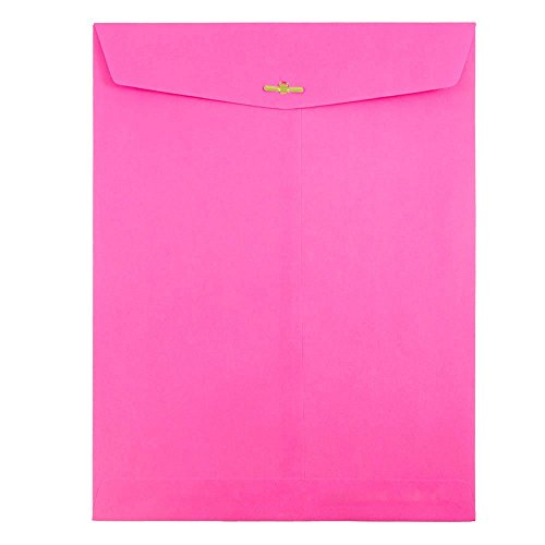 JAM PAPER Sobres de Catálogo de Extremo Abierto con Cierre de Broche - 254 x 330,2 mm - Rosa Ultra Fucsia - Paquete de 10