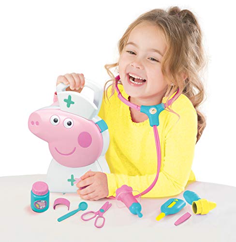 Jamara 410095 - Maletín de médico (10 Piezas, Estable y manejable, Apto para niños), diseño de Peppa Pig, Color Blanco
