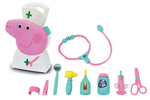 Jamara 410095 - Maletín de médico (10 Piezas, Estable y manejable, Apto para niños), diseño de Peppa Pig, Color Blanco