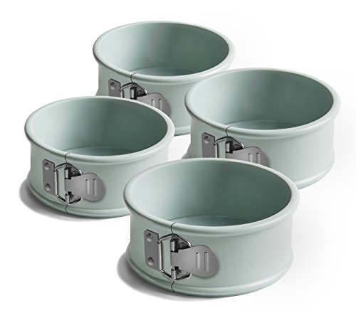 Jamie Oliver Gama jb1030 Bakeware Antiadherente Mini Molde para Tartas – Acero al Carbono, Puerto Azul, Juego de 4