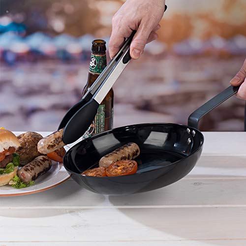 Jamie Oliver Sartén para Barbacoa Get Inspired 552837 Acero al Carbono Resistente al Calor, 24.cm, 2 litros, Negro