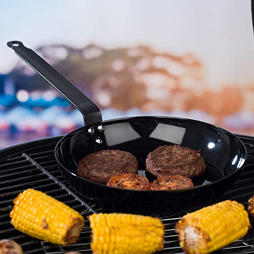 Jamie Oliver Sartén para Barbacoa Get Inspired 552837 Acero al Carbono Resistente al Calor, 24.cm, 2 litros, Negro