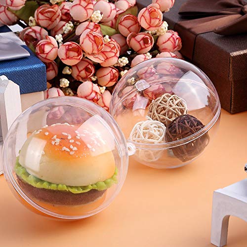 Jangostor 20 Piezas Bolas de Navidad, 40 mm, 60 mm, 80 mm, 100 mm Bola de Adornos navideños, Decoraciones de Navidad rellenables de plástico DIY Bolas de árbol Bolas artesanales Bola Transparente