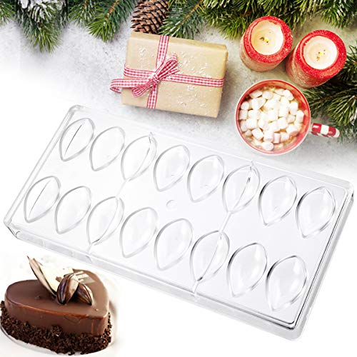 Janolia Moldes de chocolate en forma de gotas de agua, moldes duros de caramelo, moldes de policarbonato para chocolate y caramelos de chocolate hechos en casa