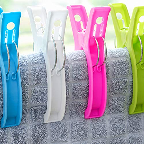 JAOMON - 10 Pinzas Grandes para Toallas de Playa para Tumbonas, Resistentes al Viento y Resistentes al Viento, Pinzas de Plástico para Toallas