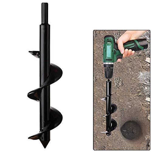 Jardín Excavadora de Taladro, Cultivador de Suelo Broca, Caña del Hex Inoxidable, Taladro sembradoras para ahoyadora Profundamente, Herramientas para Flor Plantando árboles Arbustos (Diá:8cm L:30 cm)