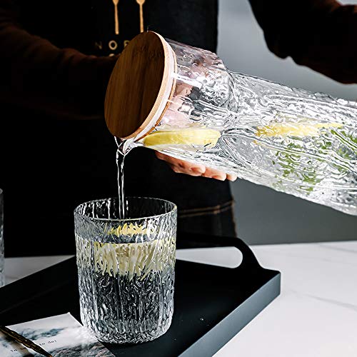 Jarra de vidrio, botella de envase de bebida, kit de hervidor de agua con diseño de árbol de 1L, para agua caliente/fría, té helado, bebidas mixtas, jugo, bebidas,B